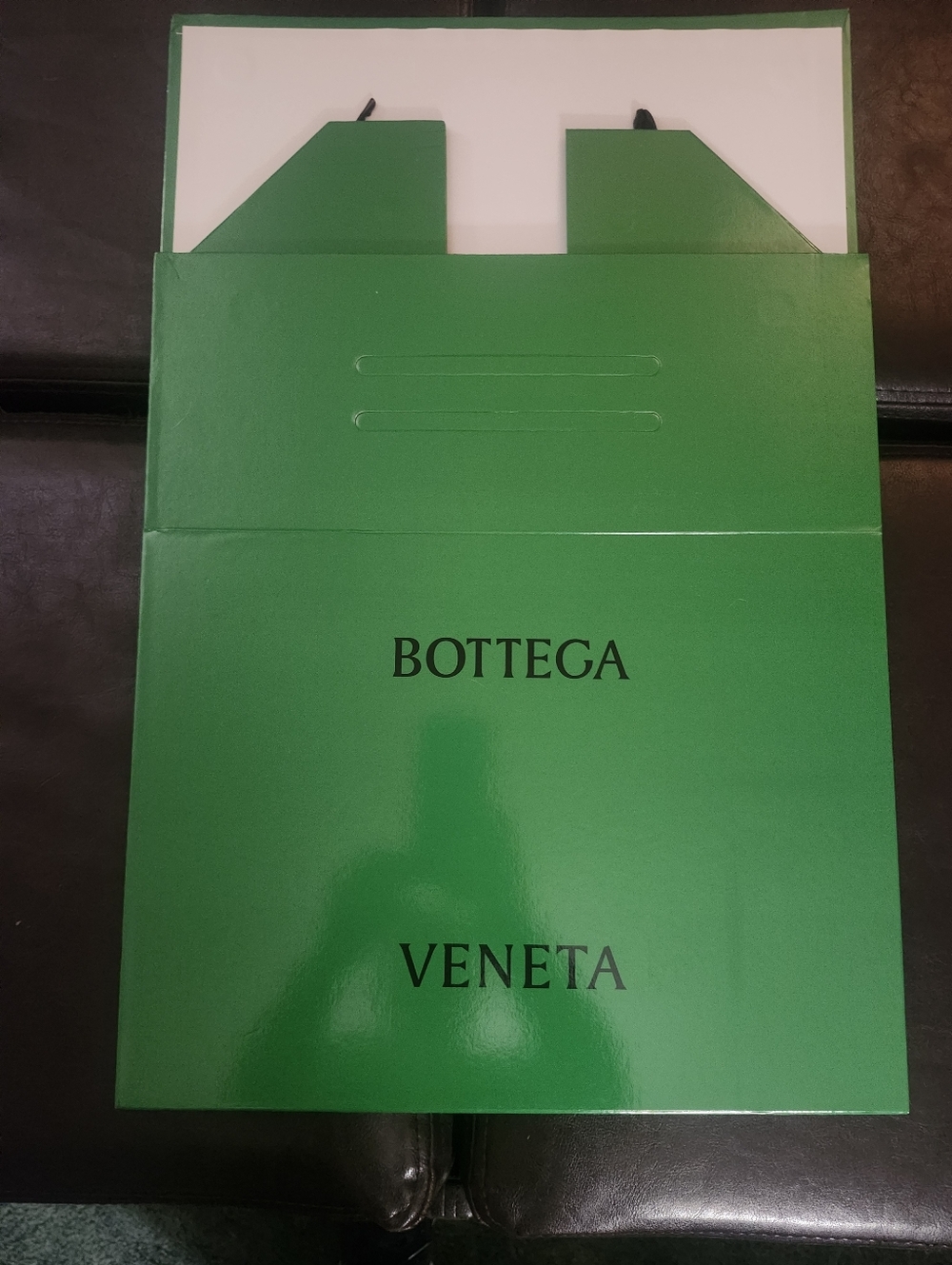 Bottega Veneta Signature Parakeet Green Magnetic Box 15" x 11" x 6"